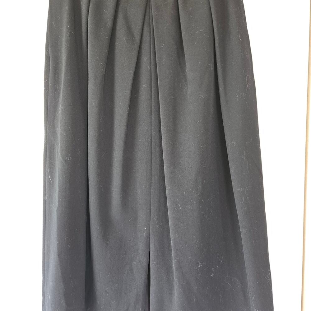 VTG John Meyer of Norwich Black Wool Pleated Midi Skirt | Size 16 | 30" Waist |